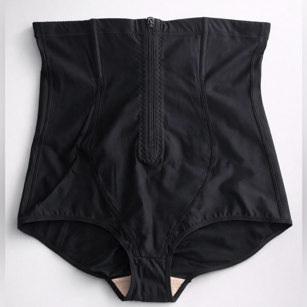 🆕 Amazon - Black High-Waisted Zip Front Tummy Control Shapewear Brief